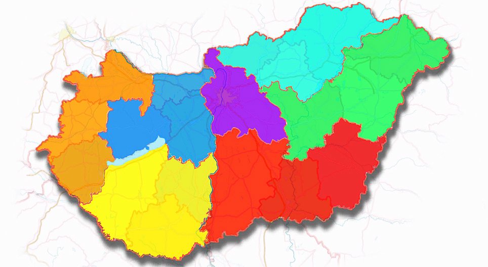 Administrativni zemljovid Mađarske
