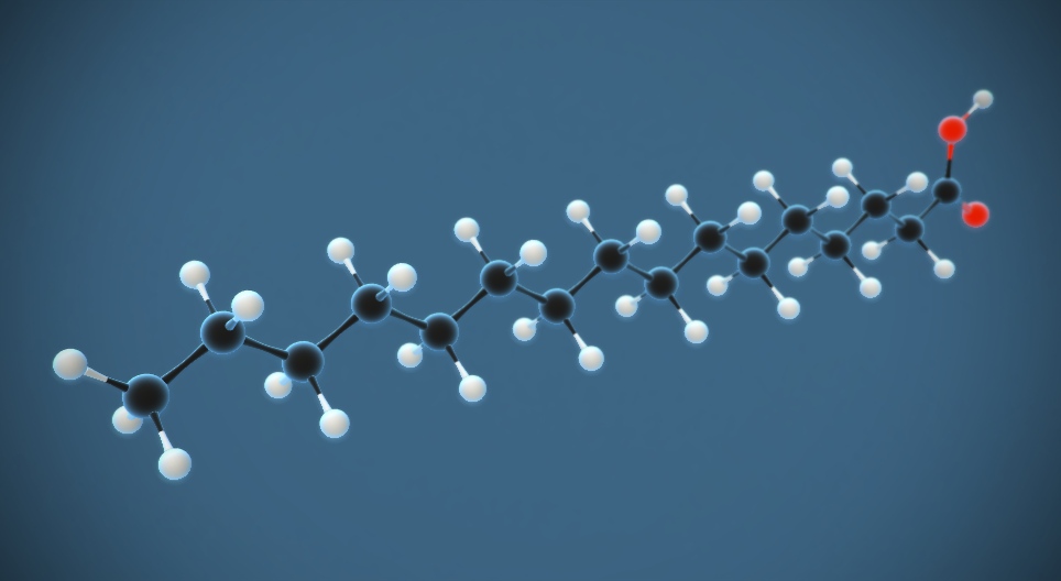 Palmitinska kiselina (heksadekanska kiselina) (C₁₅H₃₁COOH)