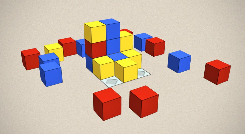 Slaganje geometrijskih oblika (raznobojnih)
