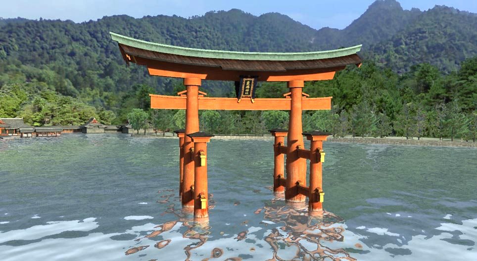 Torii (dveri) hrama Itsukushima