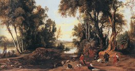 Jan Wildens - Krajolik sa seljacima