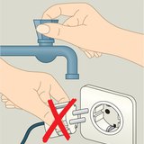 Ne dirajte u isto vrijeme električnu opremu i uzemljeni predmet