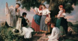 János Jankó - Rođenje narodne pjesme (1860., Mađarska nacionalna galerija)