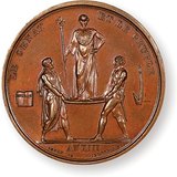 Brončana medalja koja oslikava Napoleonovu krunidbu
