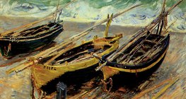 Monet: Tri ribarske barke (1886, Impresionizam)