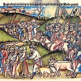 Prikaz mongolske invazije Europe u Chronica Hungarorum koju je napisao Johannes de Thurocz