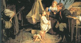 Unutar kolibe ruskog seljaka