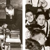 Zoltán Kodály, voditelj istraživačke grupe za narodnu glazbu u mađarskoj akademiji znanosti · Zoltán Kodály s djecom