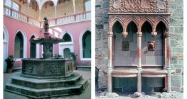 Najvažnije znamenitosti dvorca u Višegradu su fontana od crvenog mramora i fontana s lavovima