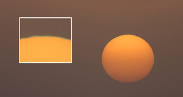 Rub izlazećeg Sunca može zbog atmosferskog obrata temperature biti zelen