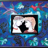 Oskóné Bódi Klára: Lugas (tűzzománc)