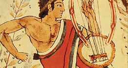 Etrušćanski mural iz Grobnice leoparda (Tarkvinija, sredina 5. stoljeća pr. Kr.)