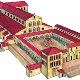 Rekonstrukcijski crtež bazilike sv. Petra uništene 1450. (ranokršćanska umjetnost)