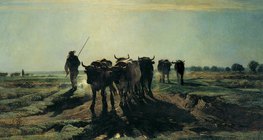 Constant Troyon - Pejzaž sa stokom (1852, Realizam)