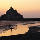 Mont Saint-Michel pri zalasku Sunca