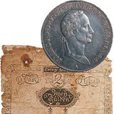 Austrijska mjenica i srebrnjak s portretom Francisa I.