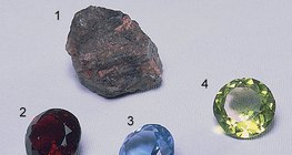 Korund (1), rubin (2) i safir (3,4)
