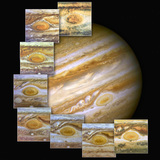 Promjena Jupiterove Velike crvene pjege u periodu od 7 godina prikazana u nizu slika